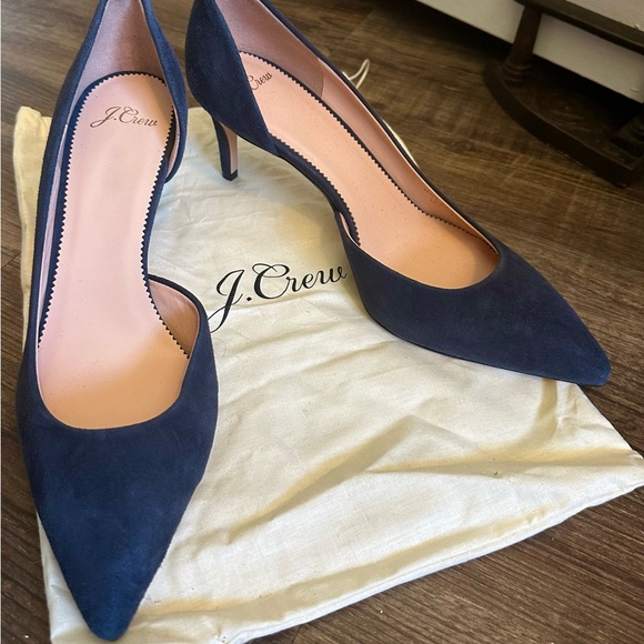 NWOT J Crew Italian suede heels - Picture 1 of 7